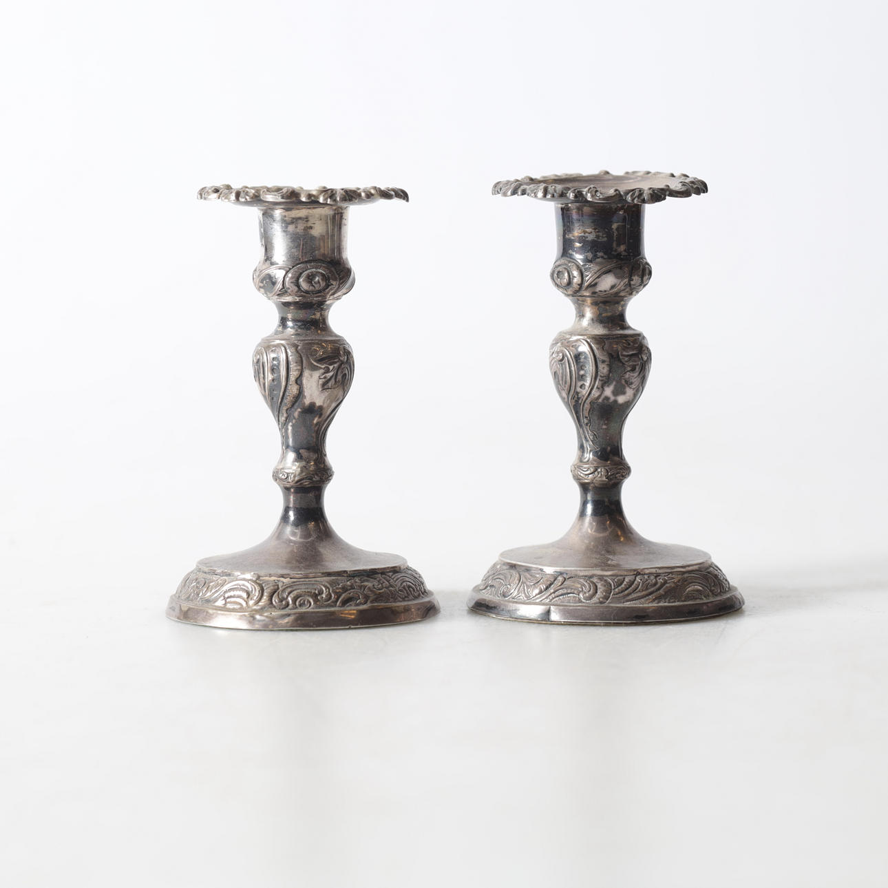 CANDLESTICKS, 1 pair, silver, 1847.