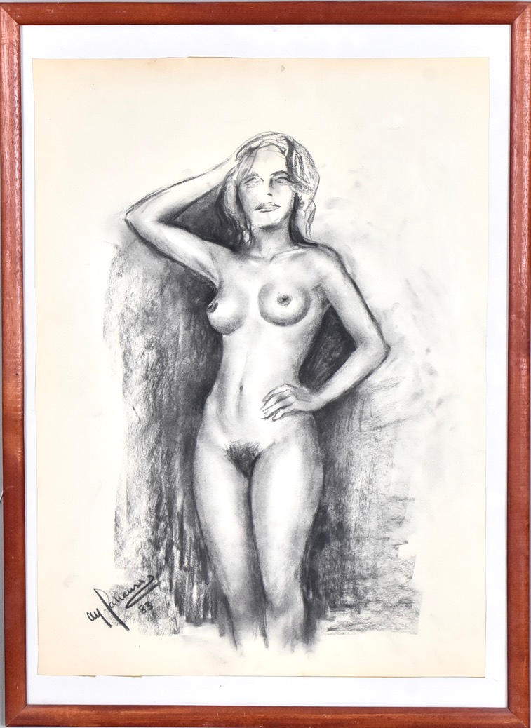 ALF JOHANSSON. Charcoal drawing.