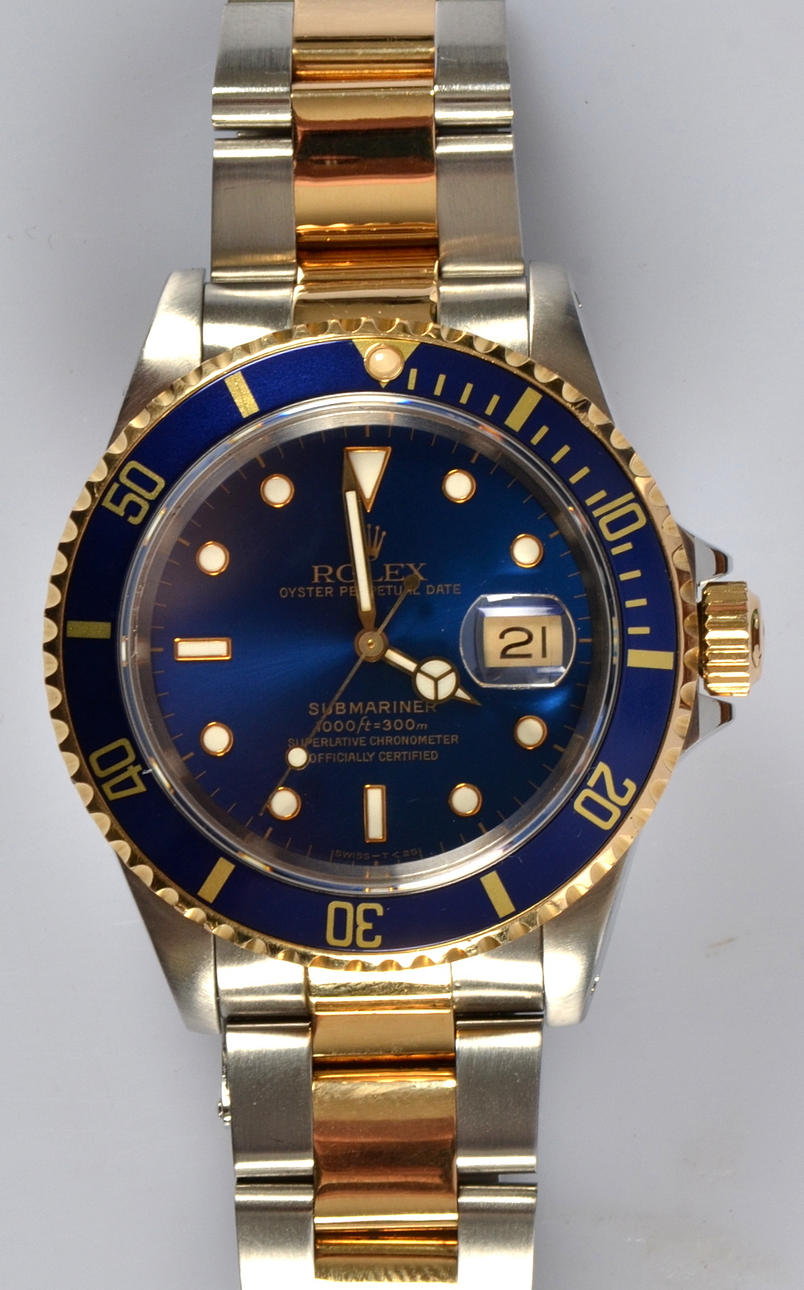 HERRARMBANDSUR, Rolex, Submariner, guld och stål.