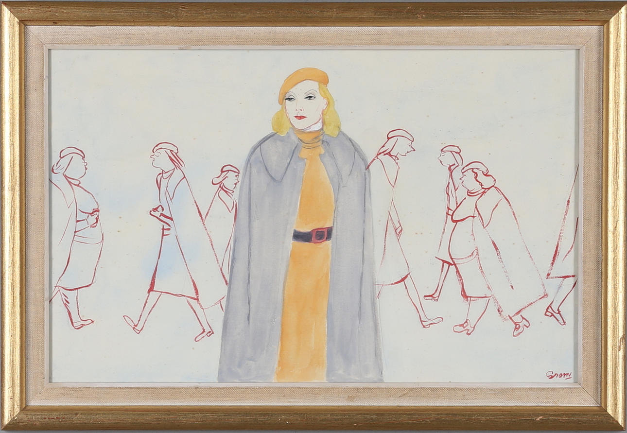 LENNART GRAM, teckning, signerad.