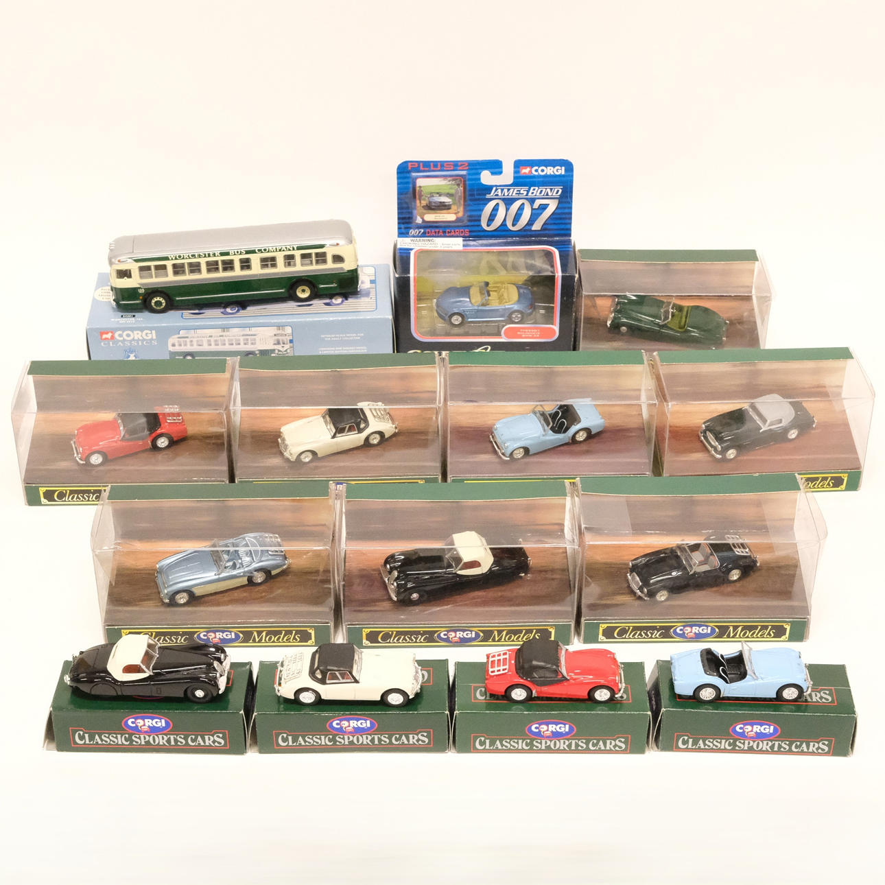 CORGI. 14 MODELLBILAR. SKALA 1:43.