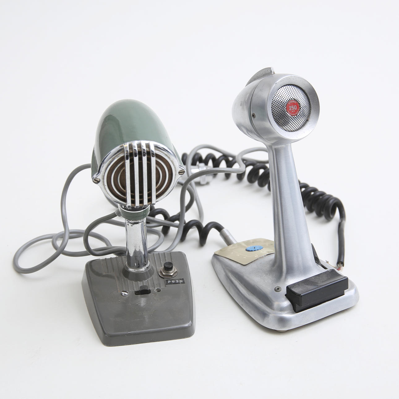 Two microphones, USA, Japan, about the middle of the 20th century ...