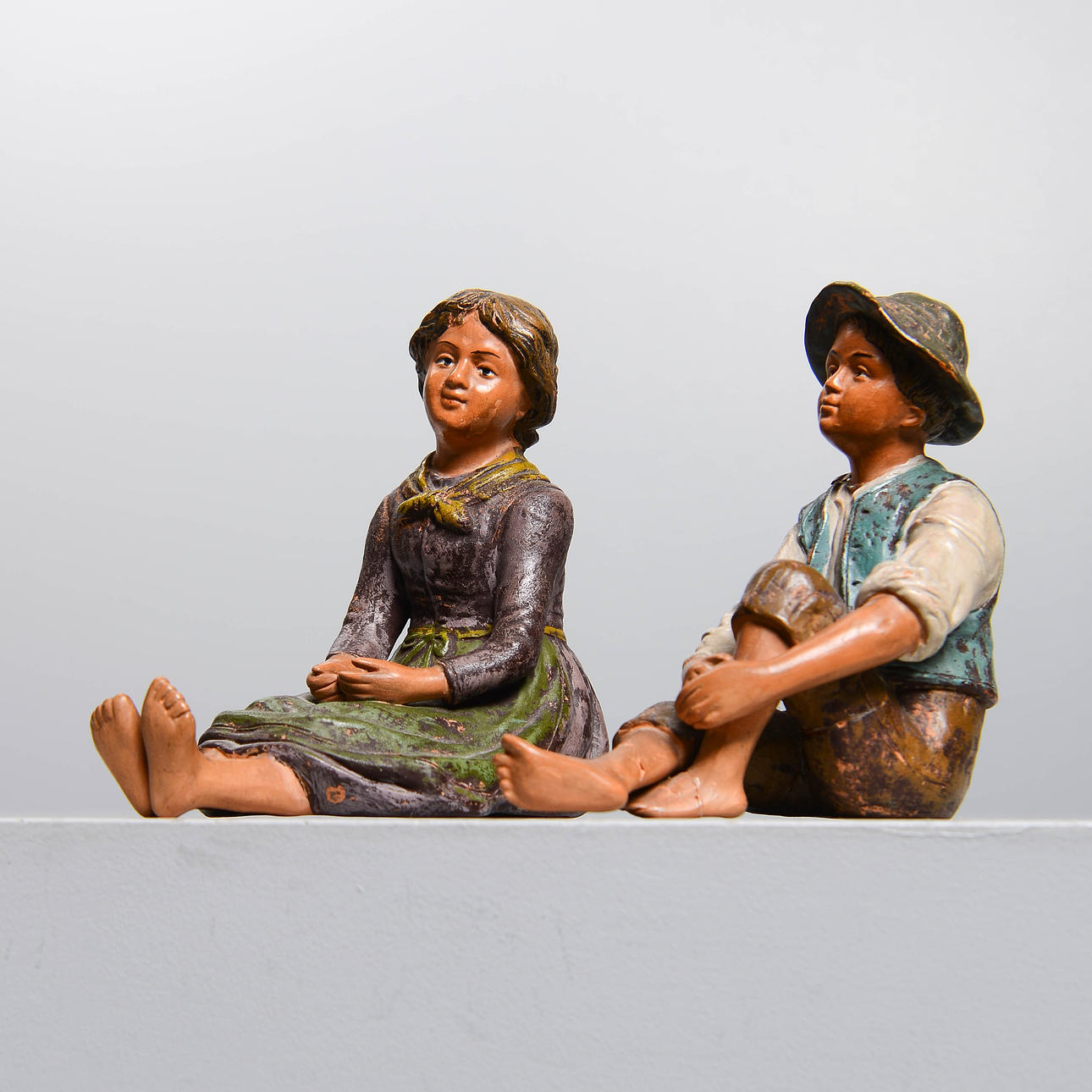 CARL BUDDE LUND. Figurines, 2 pcs, terracotta, Denmark.