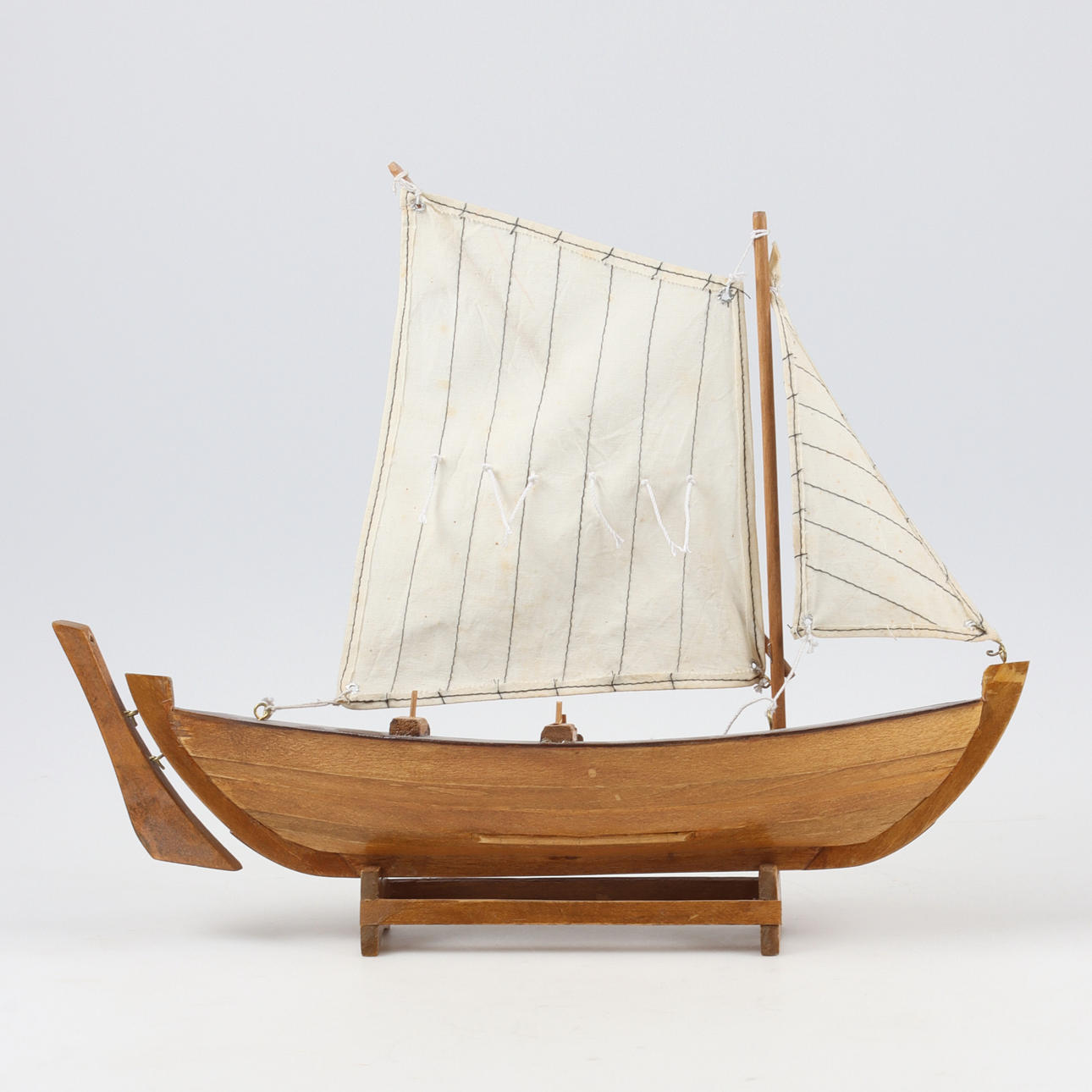BOAT MODEL, Sailboat, wood, 1900-second half.