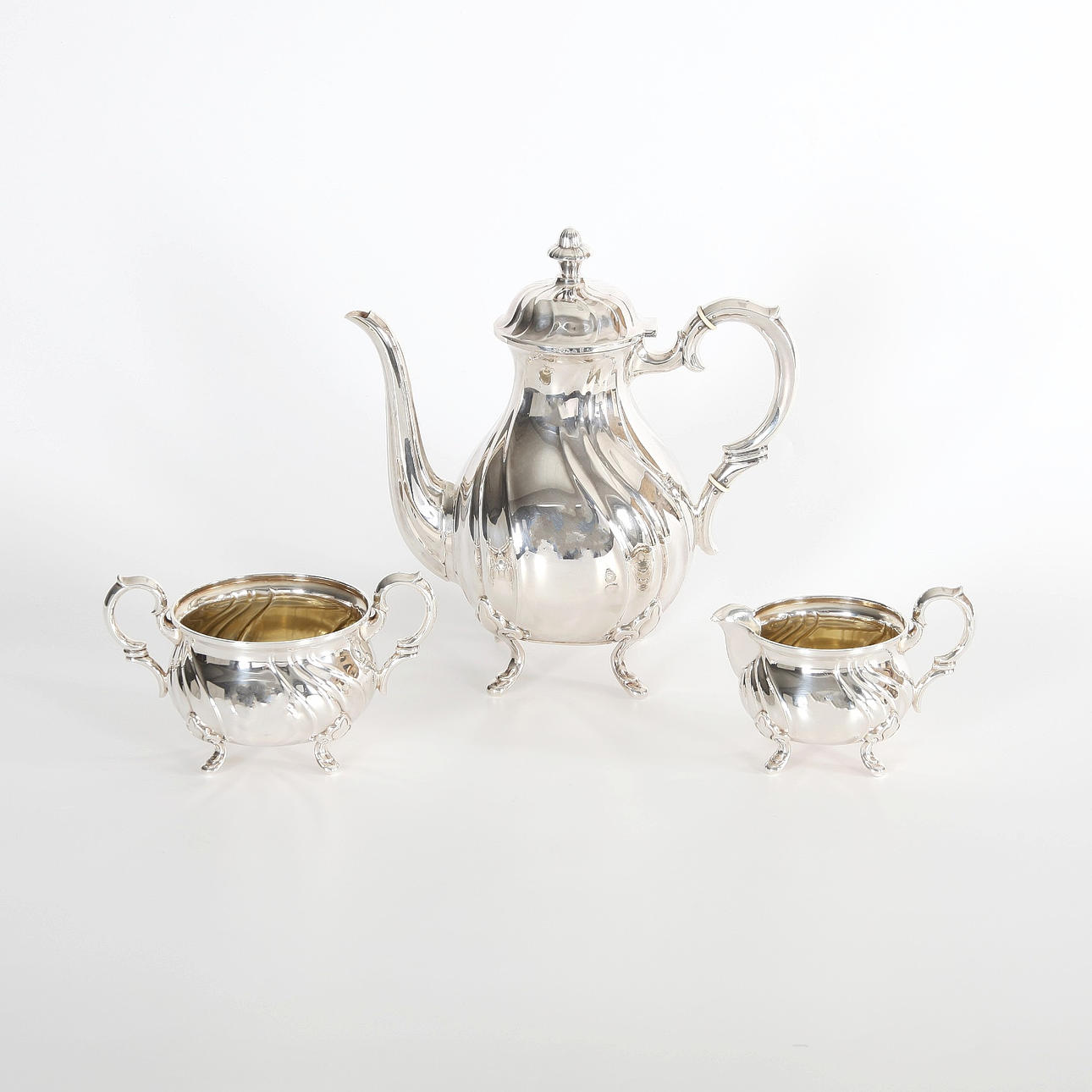 COFFEE SET SILVER, 3 pieces, GAB, 1946.