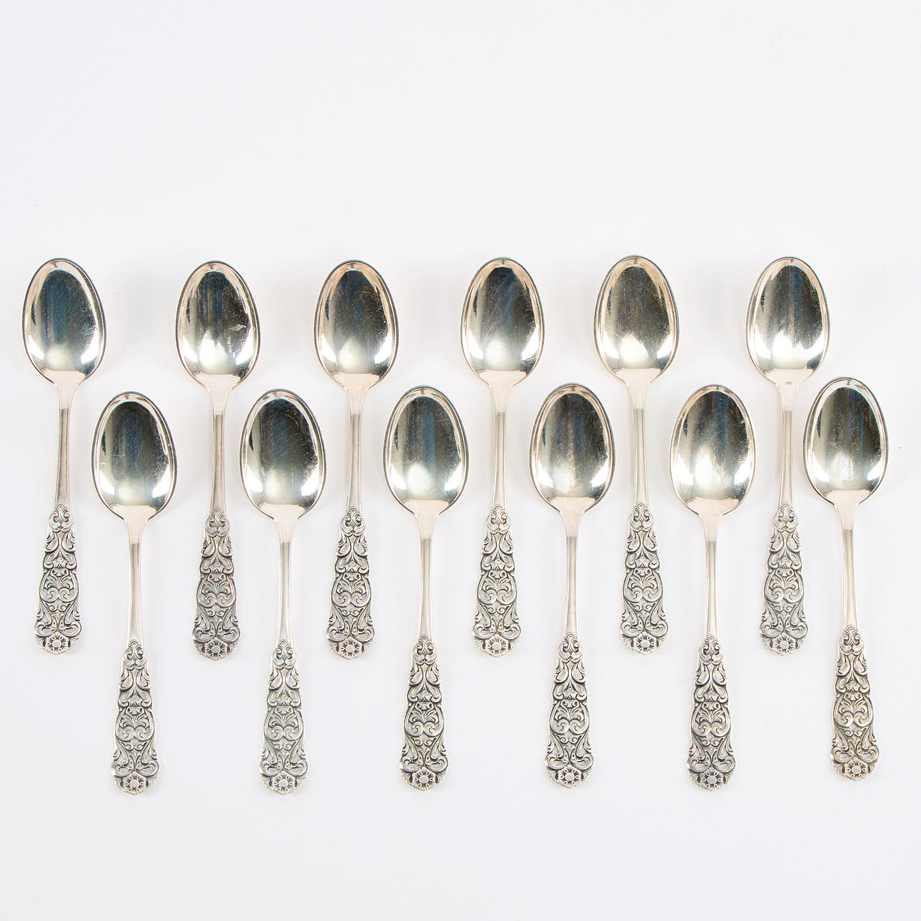 SPOONS 12 pieces silver Norway.