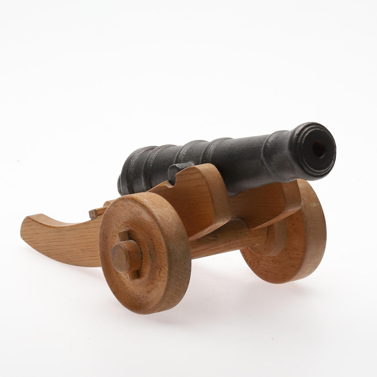 TABLE CANNON, bronze, wood.