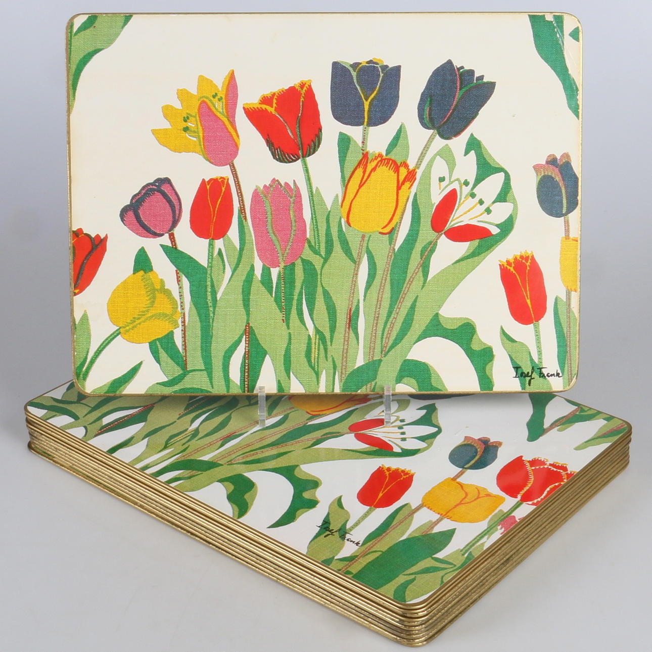 BORDSUNDERLÄGG, 11 st. "Tulpan", Josef Frank för firma Svenskt Tenn, 1900-tal.