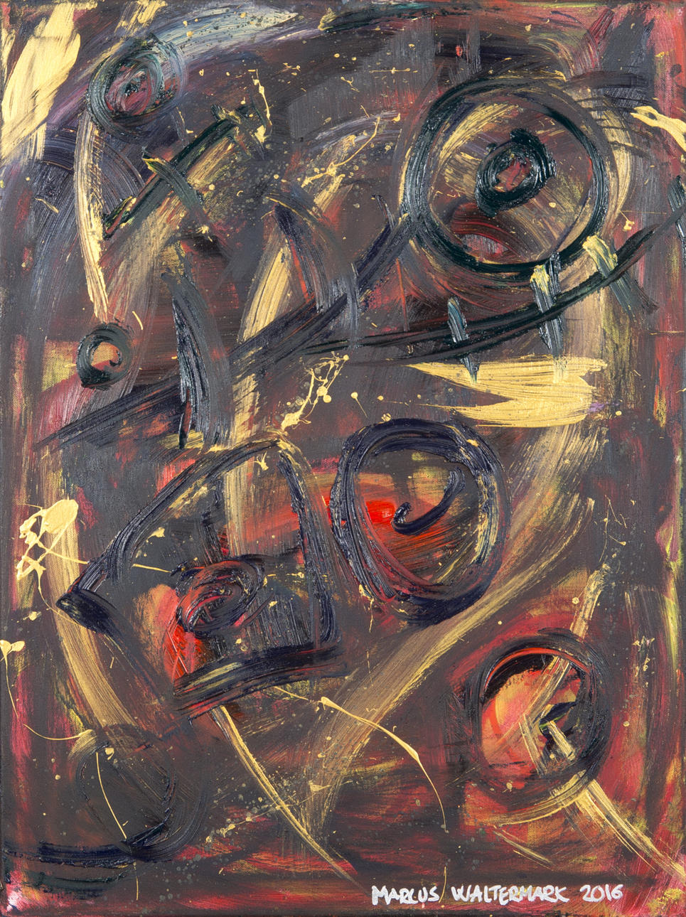 MARCUS WALTERMARK. "Fighting for freedom", olja/akryl, signerad 2016.