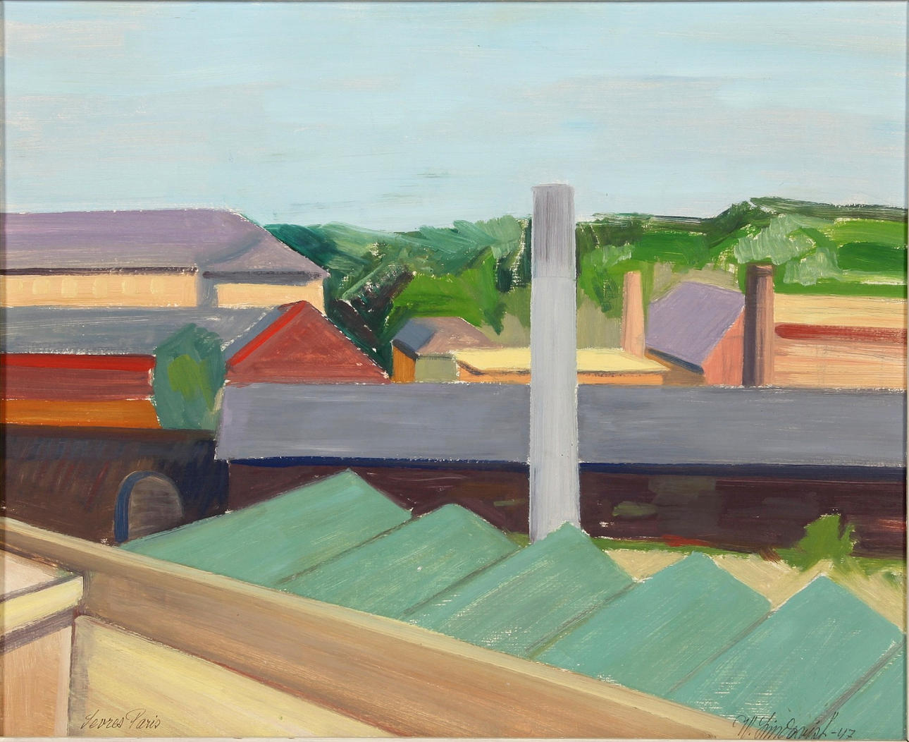 OIL ON PANEL, signed, Paris 1947.