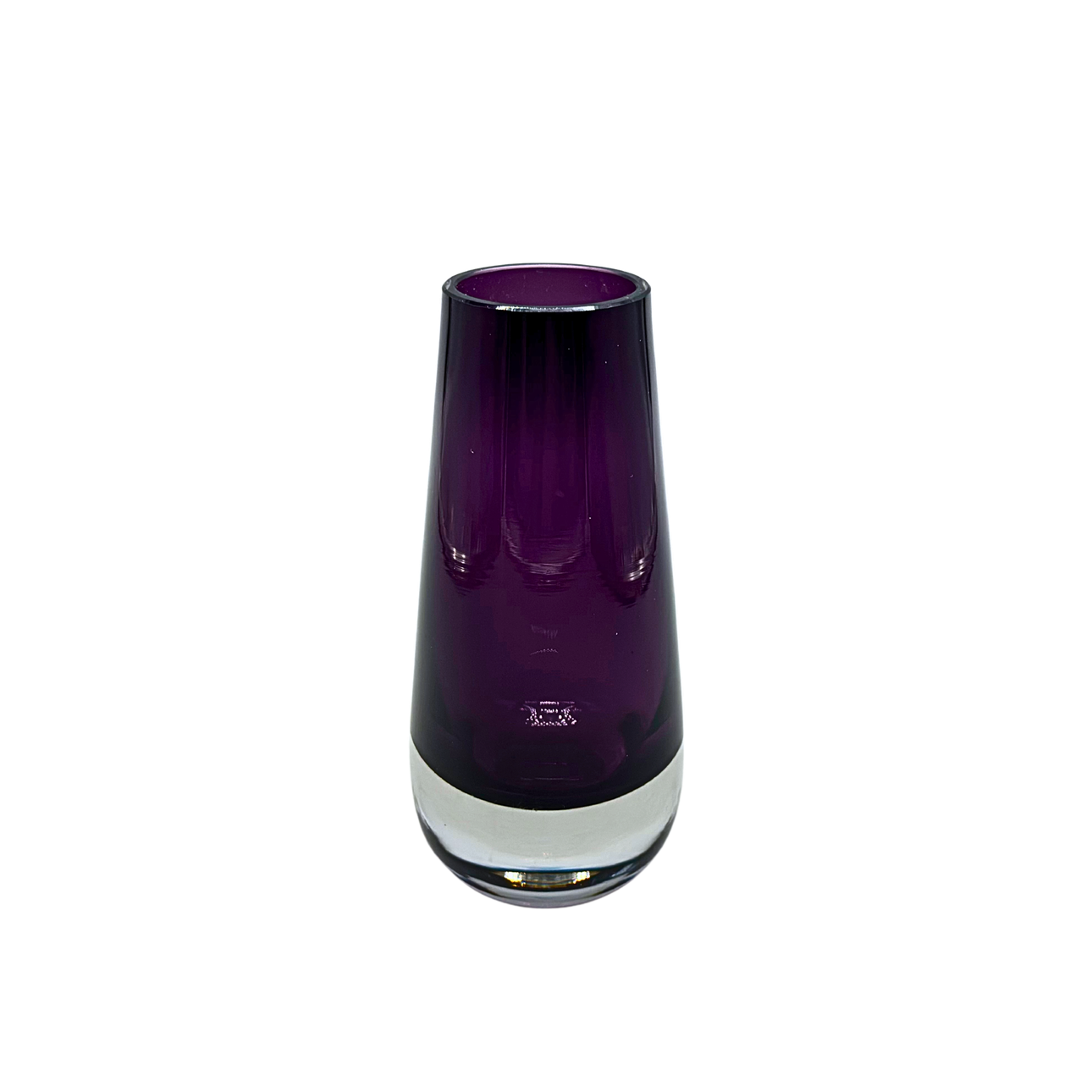 SMALL GLASS VASE IN PURPLE.