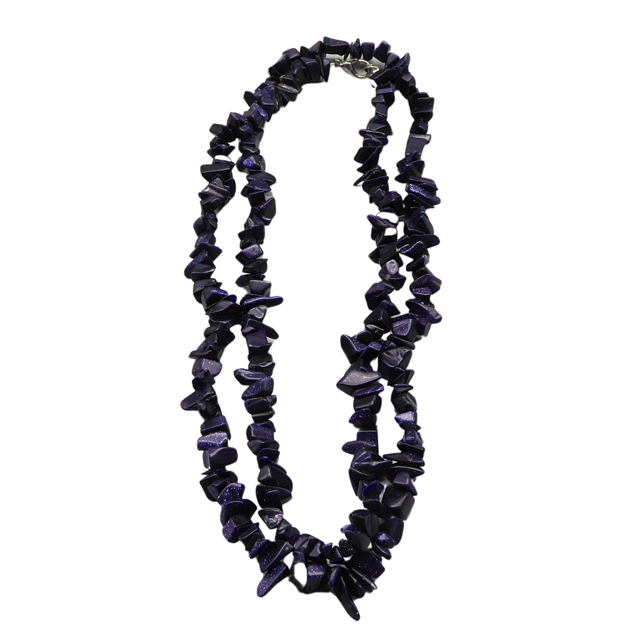 PURPLE SPLINTER NECKLACE WITH 925 SILVER CLASP.