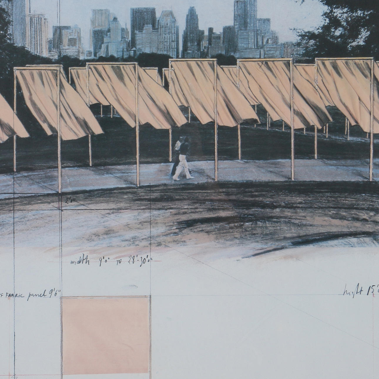 CHRISTO. Offsettryck, "The gates", signerad i trycket.