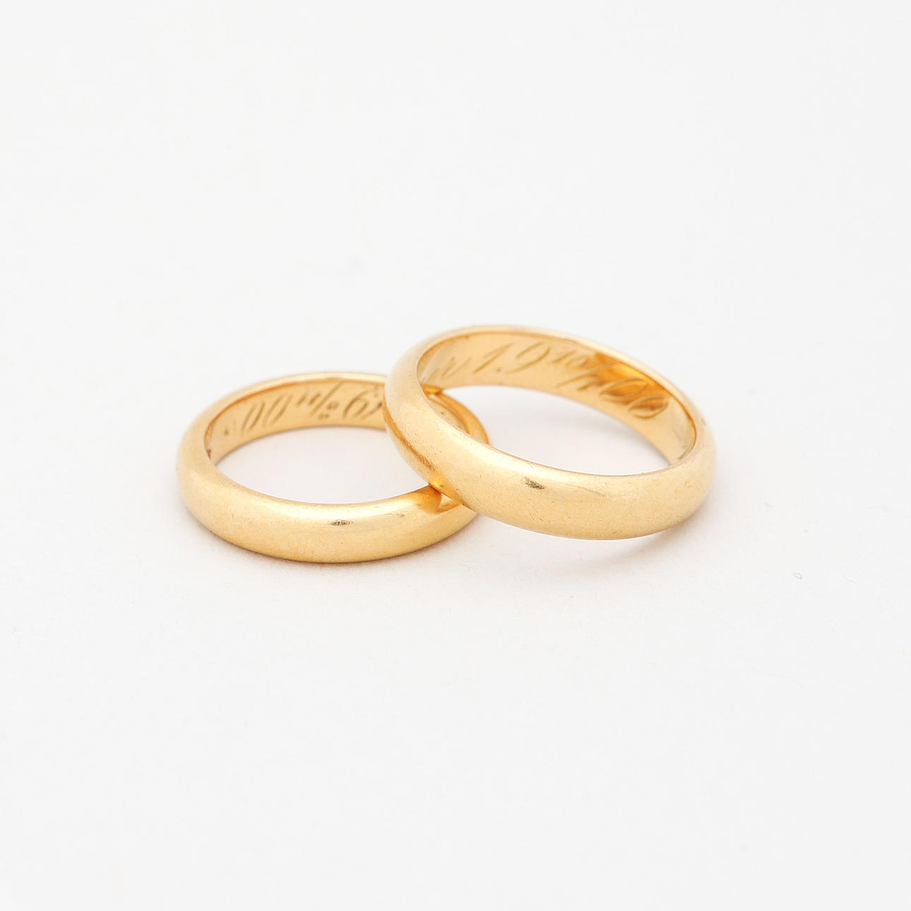 RINGAR, 2 st, ca 20k guld, vikt ca 15,6 gram.