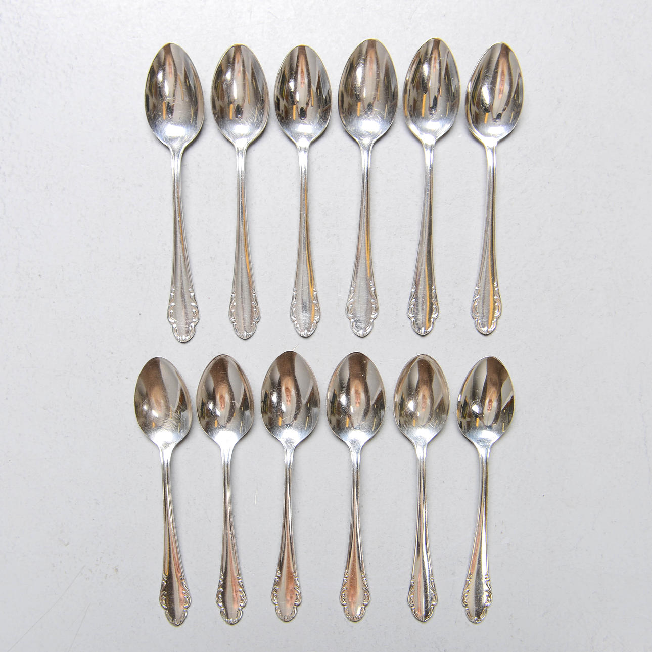 COFFEE SPOONS, 12 pcs, “Haga”, silver.