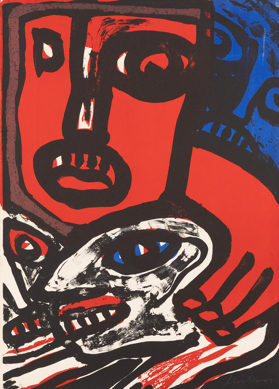 BENGT LINDSTRÖM. "Frestaren", lithograph no. EA, signed.