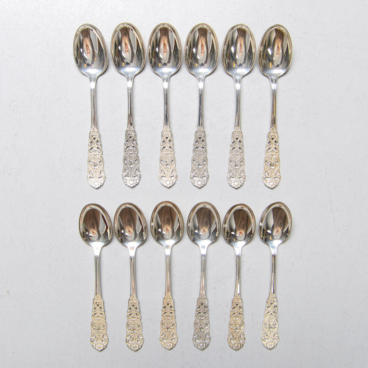Coffee spoons, 12 pcs, silver, Norway.