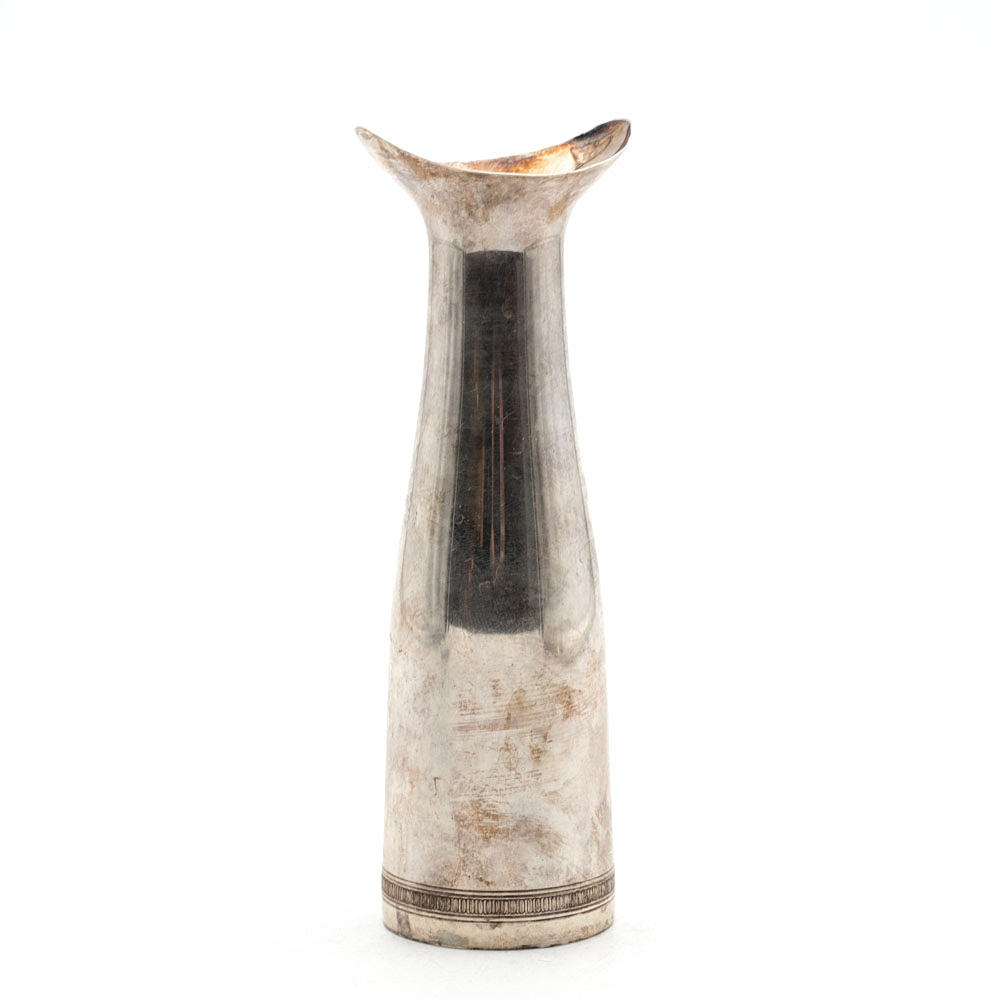 A sterling silver vase, dated 1967.