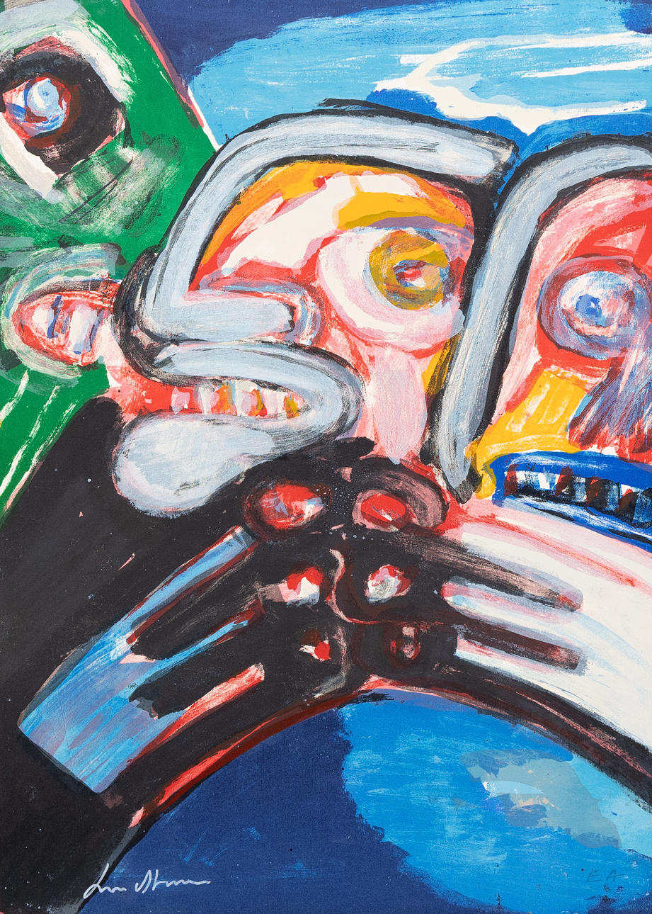 BENGT LINDSTRÖM. "Gemenskap", lithograph no. EA, signed.