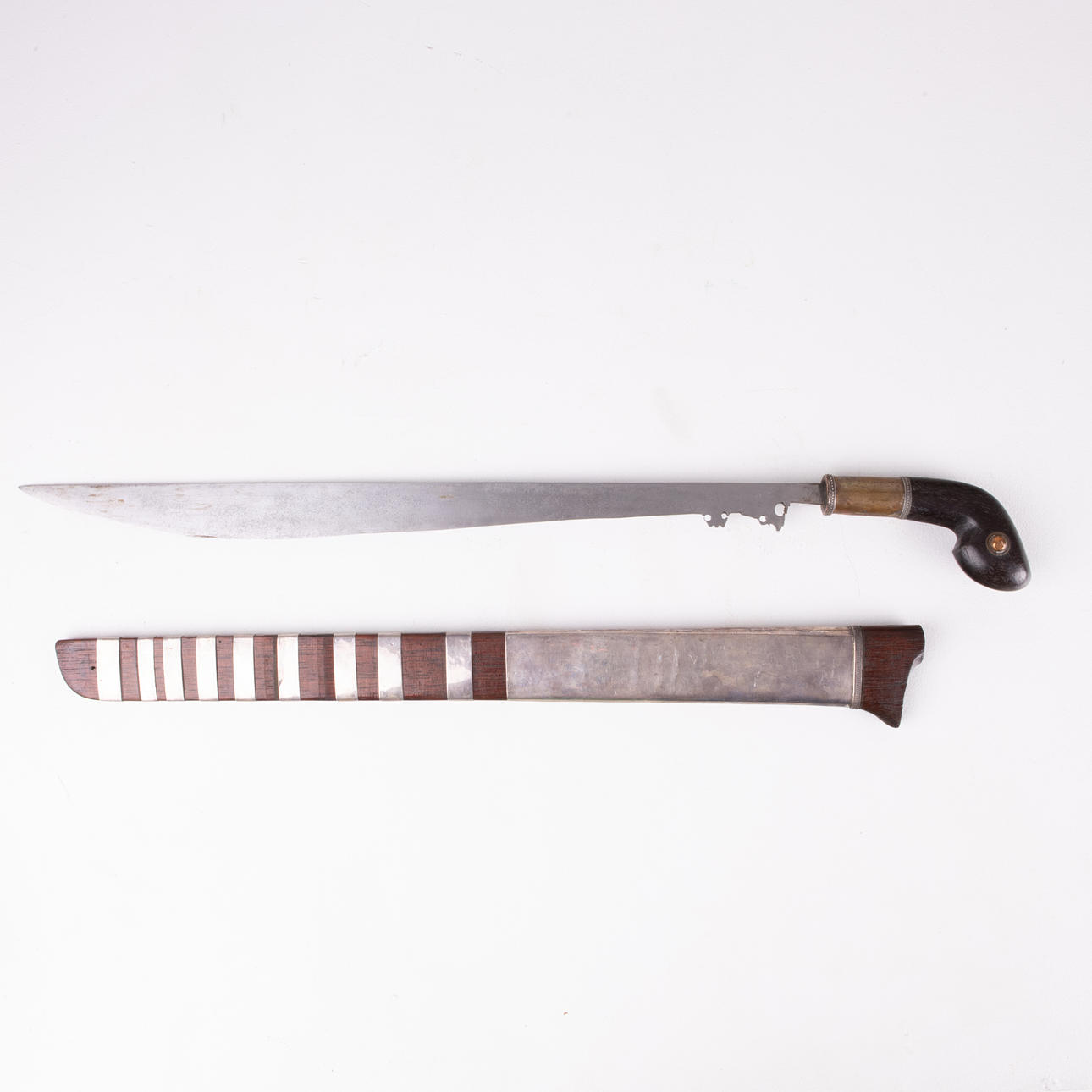 A silver Klewang-type woodcutter, Borneo, 1900.