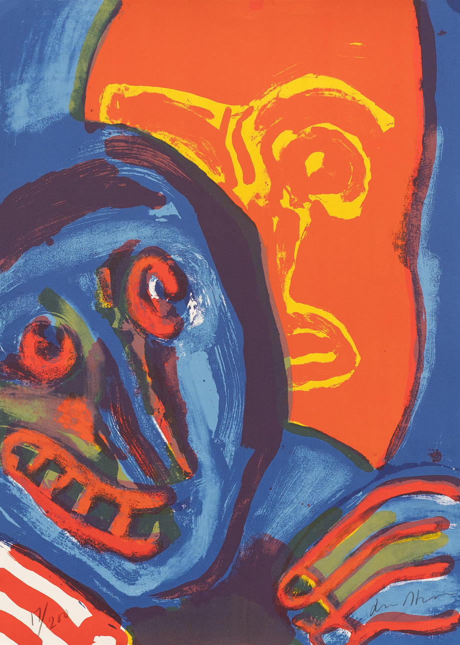 BENGT LINDSTRÖM. "Dubbelt ansikte", lithograph no. 17/200, signed.