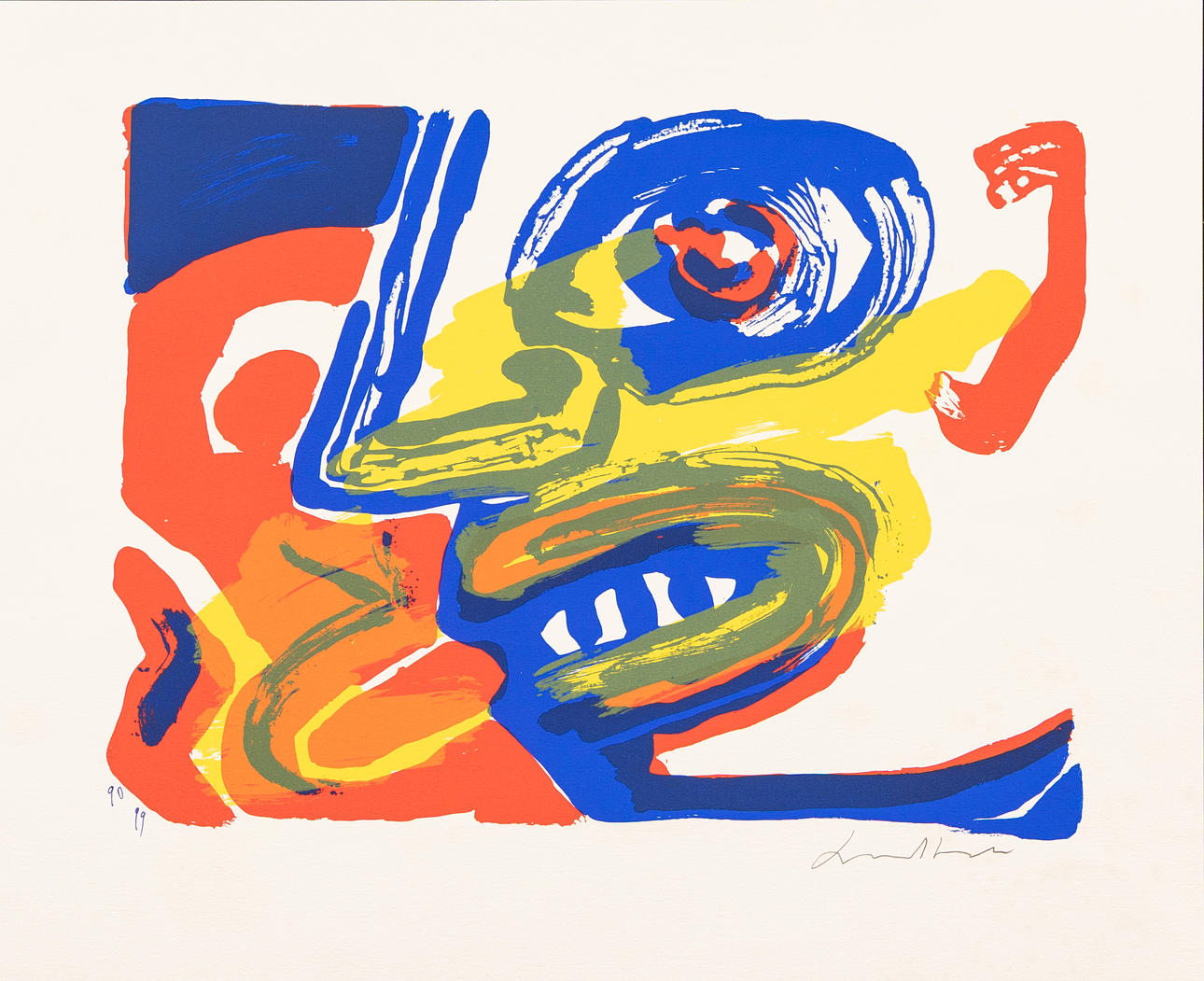 BENGT LINDSTRÖM. Untitled, lithograph no. 90/99, signed.