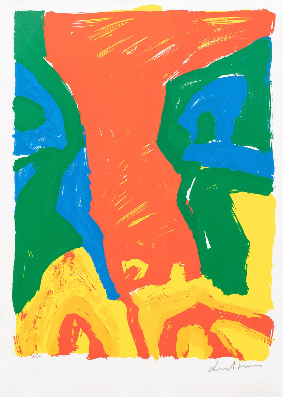 BENGT LINDSTRÖM. "Vårmannen", lithograph no. EA, signed.