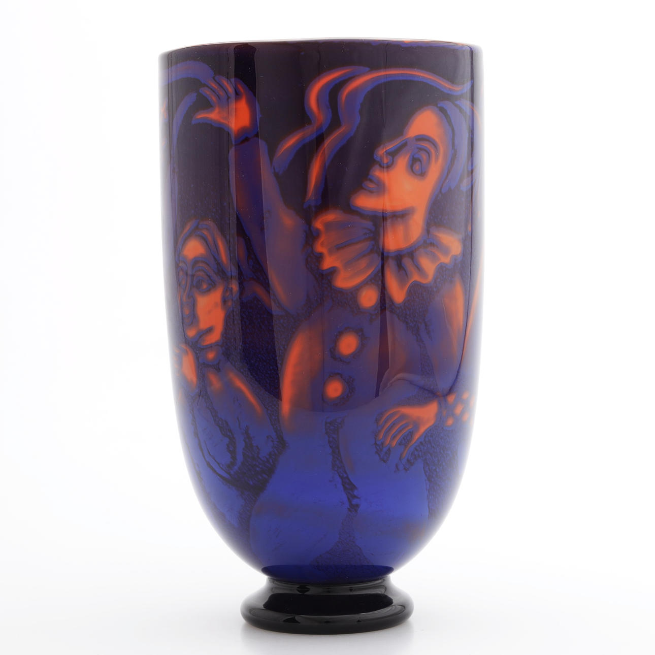 EVA ENGLUND. Vase, glass, Orrefors, signed.