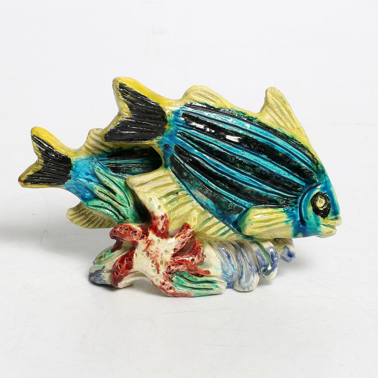 GUNNAR NYLUND. Skulptur, stengods, fiskar, signerad, Rörstrand.