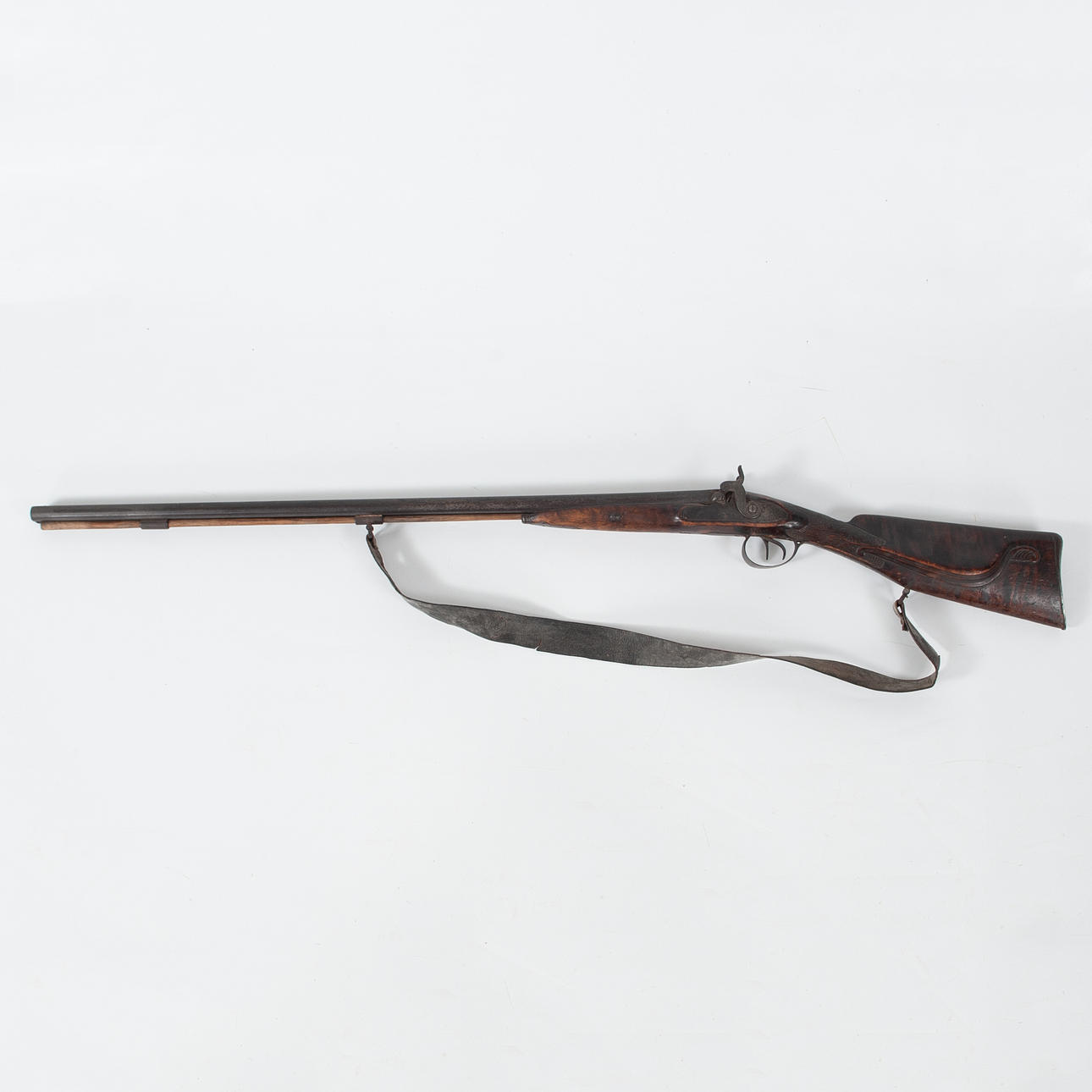 PERCUSSION LOCK RIFLE. Double-barreled. 19th century. Estuary charger ...