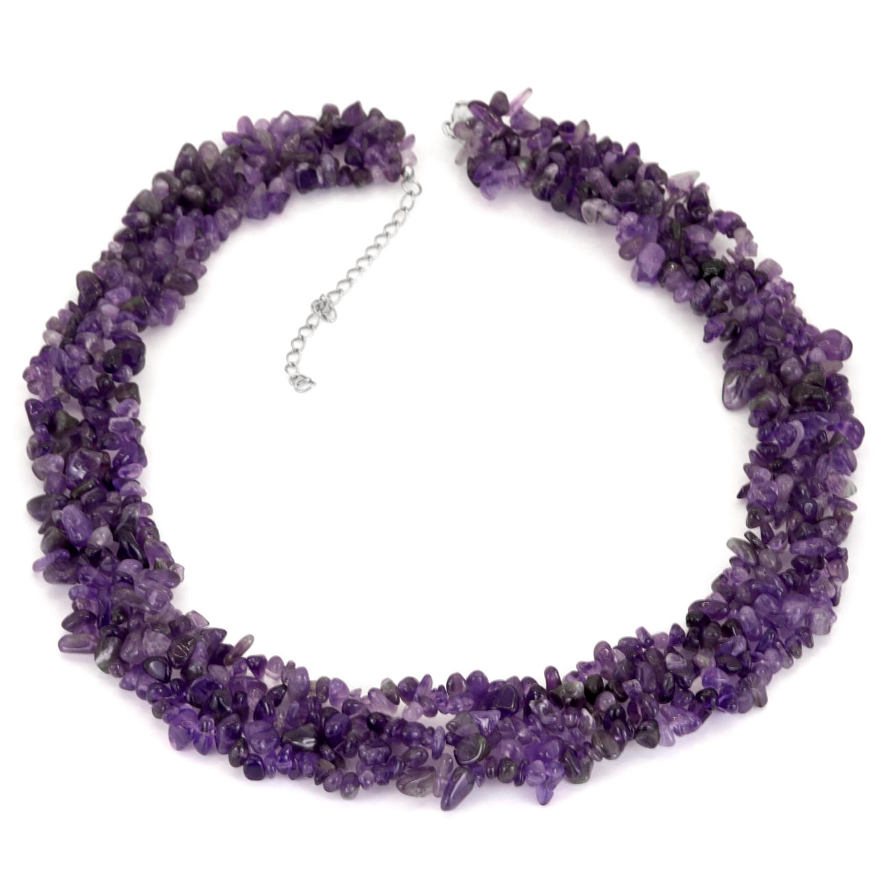 SILVER AMETHYST NECKLACE.