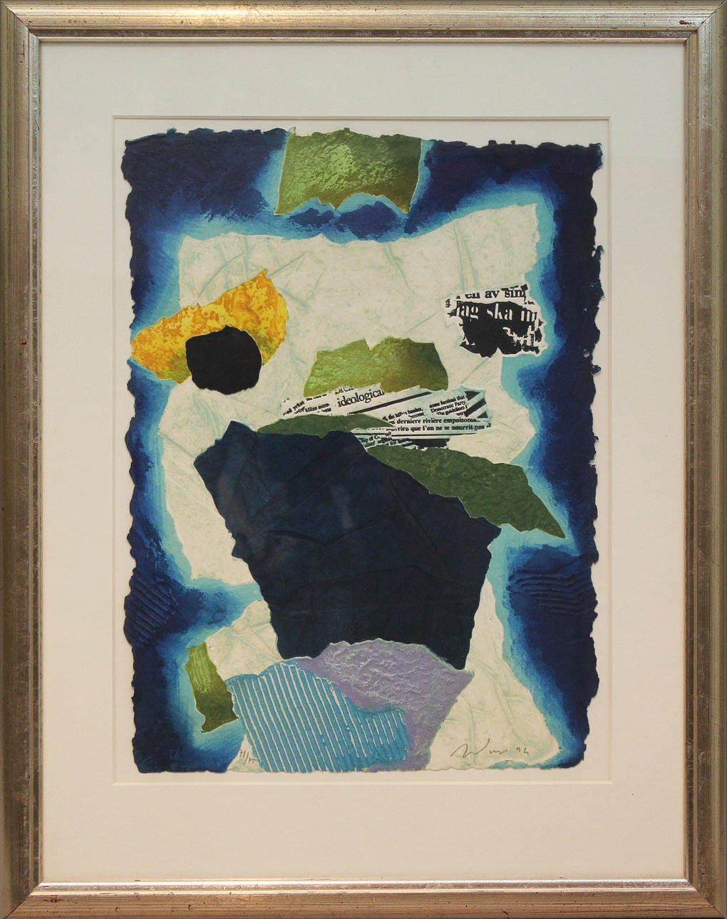 ALAIN SOUCASSE. Komposition. Etsning på carborundumpapper. Signerad och daterad -94.