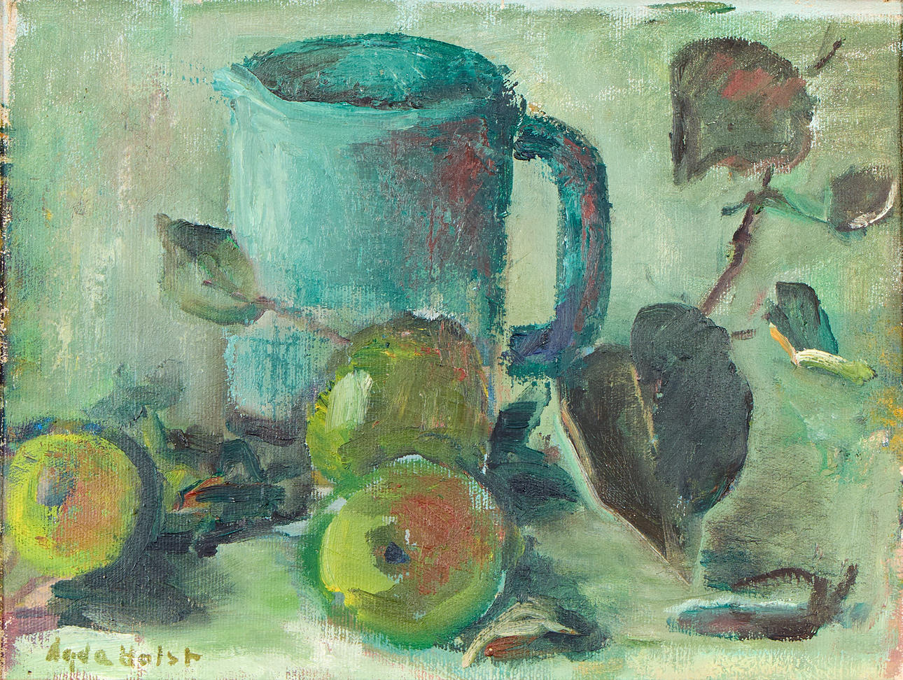 AGDA HOLST. “Green still life”.