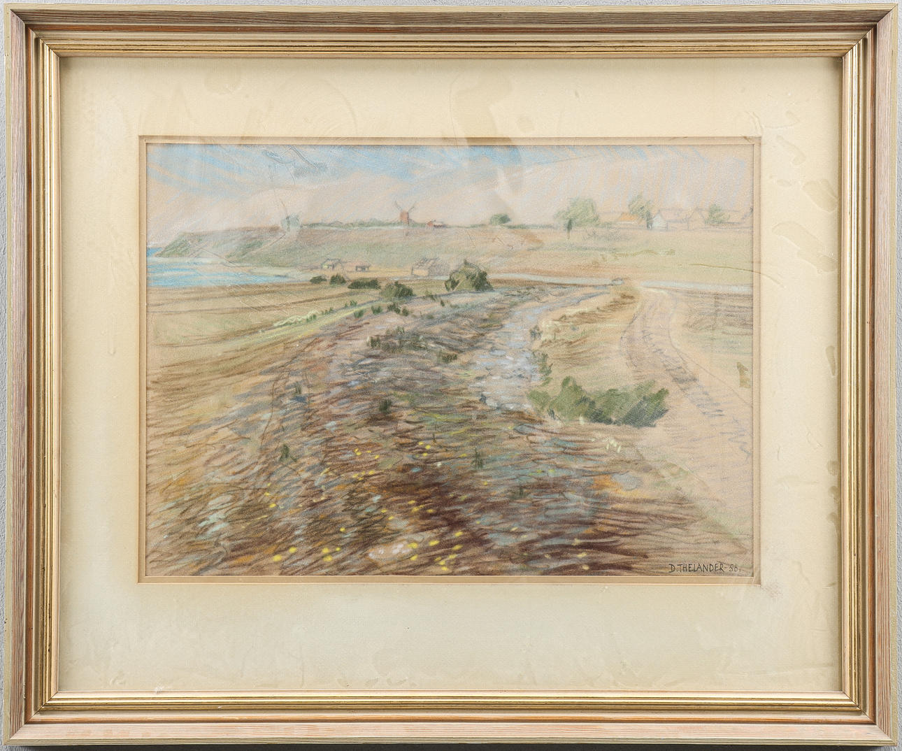 DAGMAR THELANDER. Pastel, signed -56.