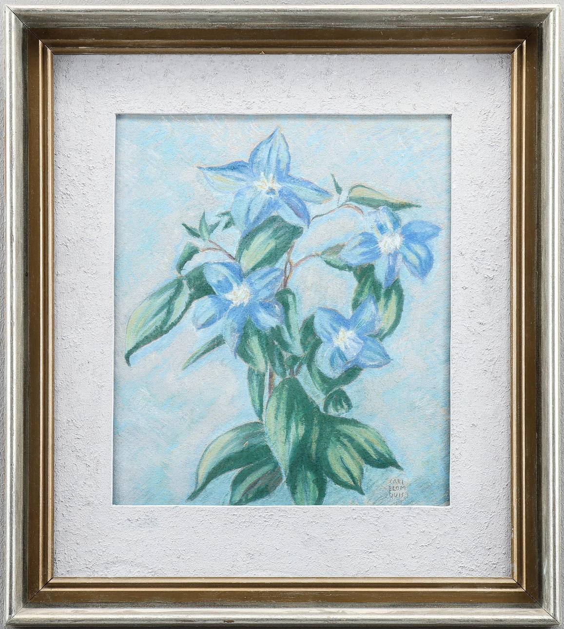 UNIDENTIFIED ARTIST pastel, signed Carl Blomquist.