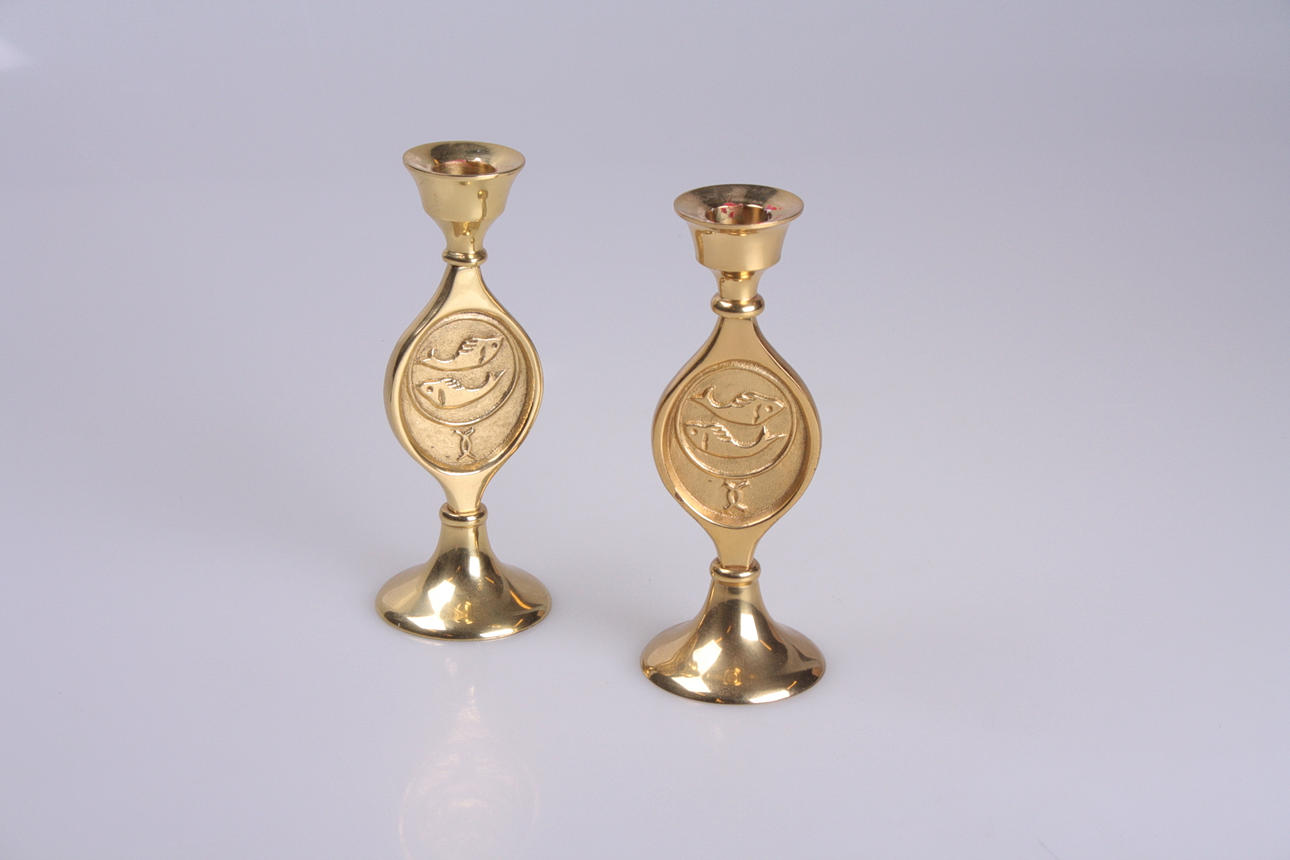 LJUSSTAKAR, ett par, Scandia mässing.