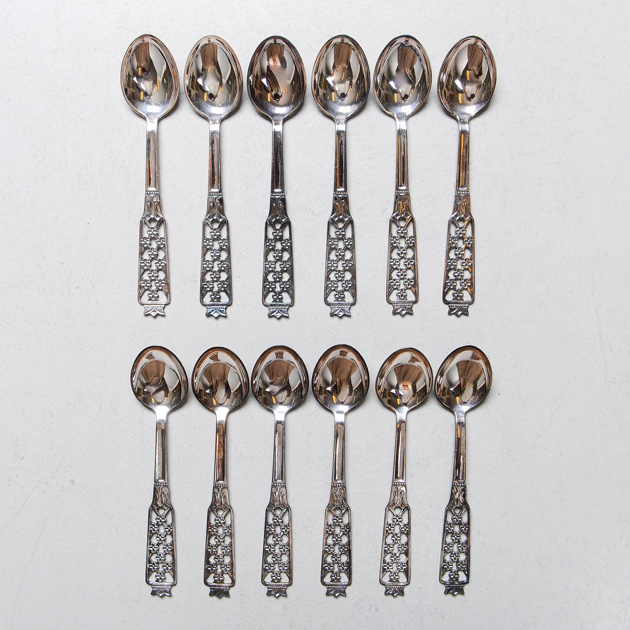 KAFFESKEDAR, 12 st, silver, "Princess", Ceson.