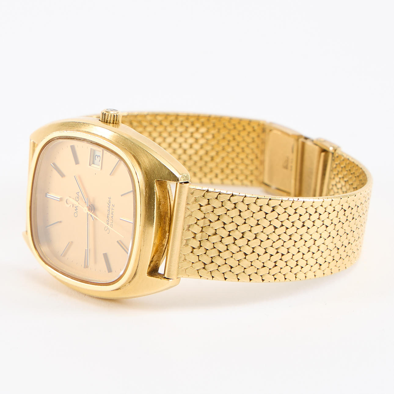 OMEGA, Seamaster, quartz, guld 18K, armbandsur.