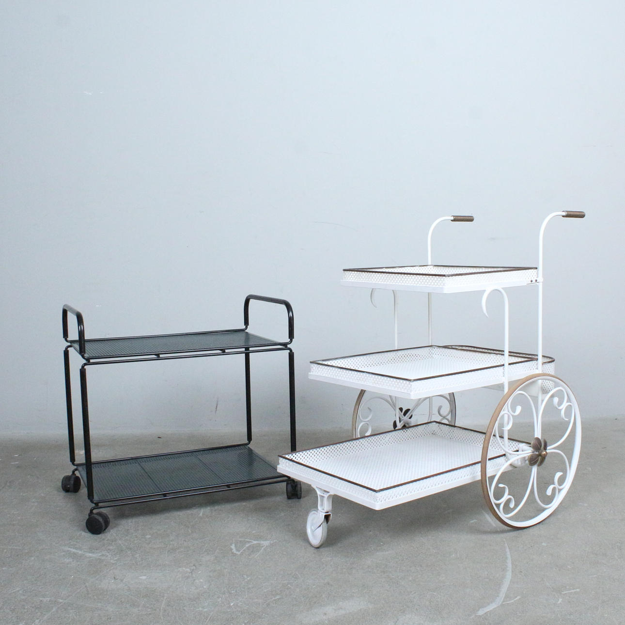 Two serving trolleys ú. A by Niels Gammelgaard.