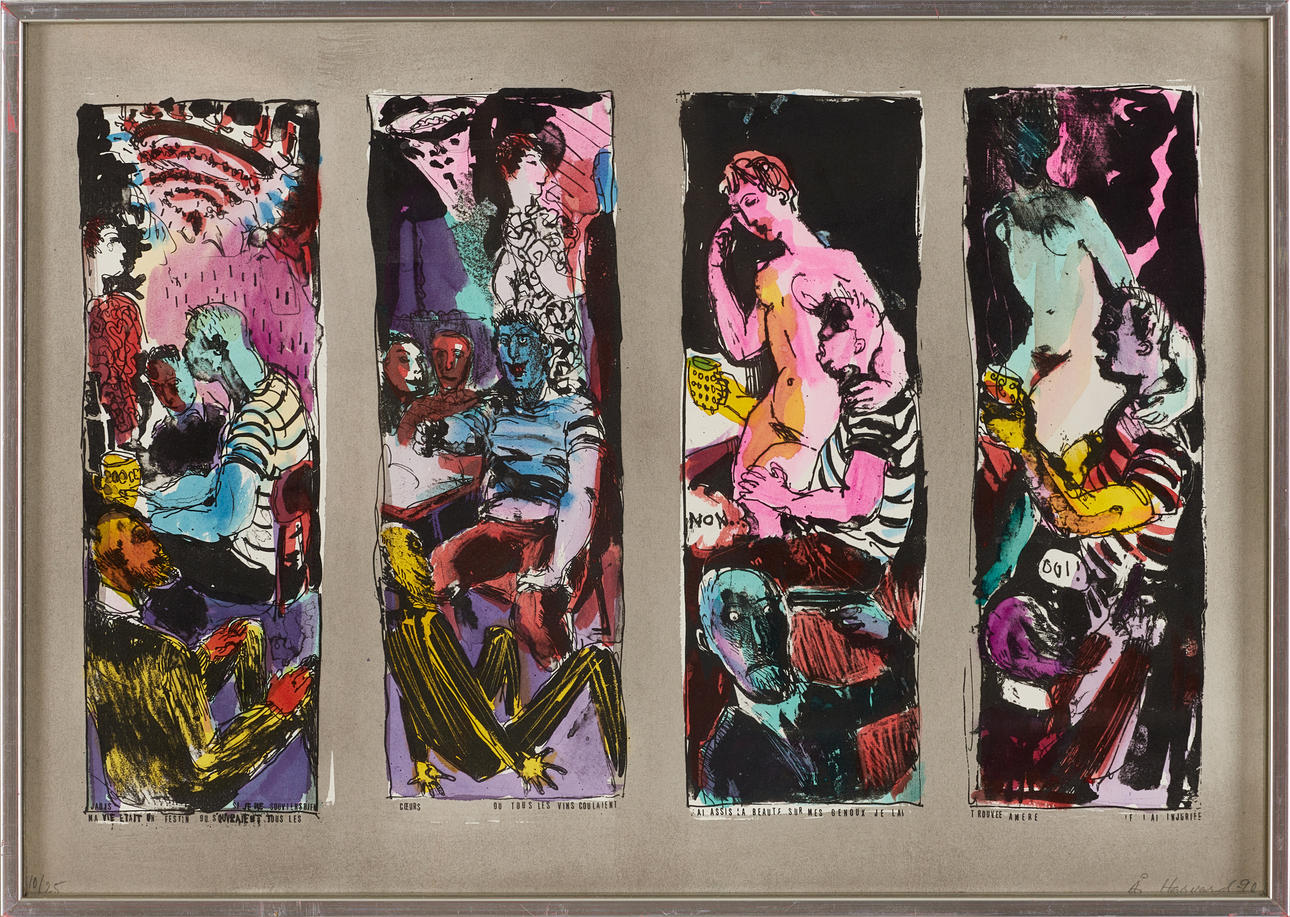 ÅSA HARVARD (FÖDD 1961). Figure composition, signed and dated, Å Harvard - 90, numbered 10/25, graphic sheet.