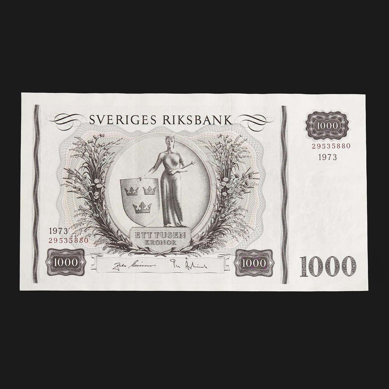 BANKNOTE, 1,000kr 1973.