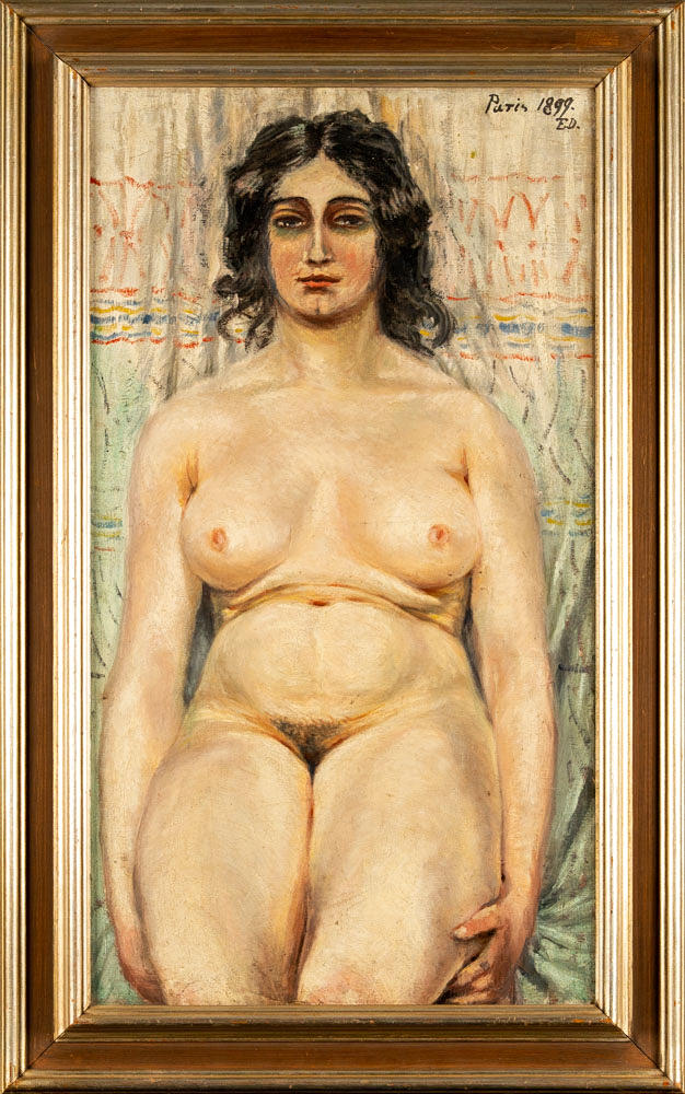 OIDENTIFIERAD KONSTNÄR. Oil on canvas “Portrait” Signed E.D & dated Paris 1899.