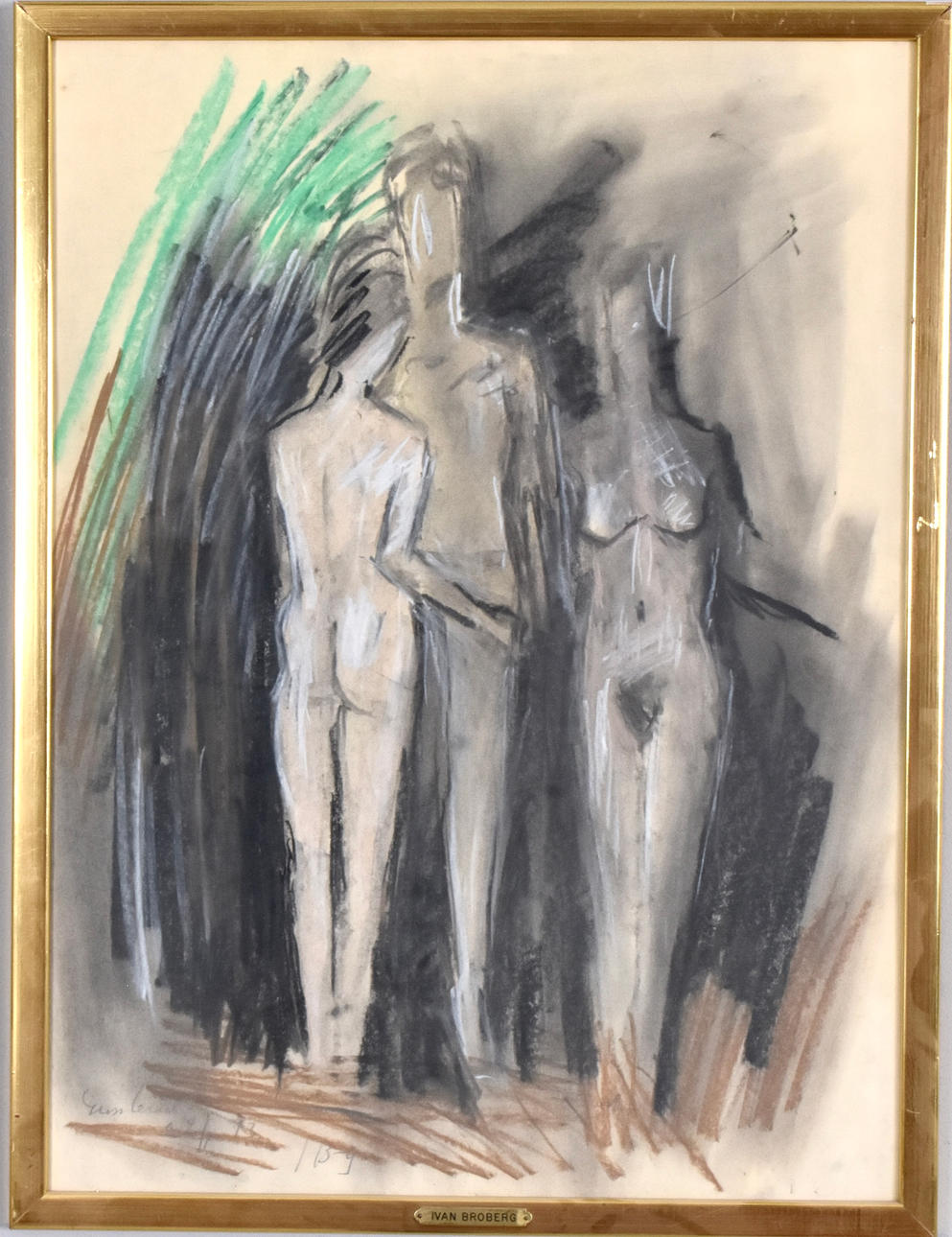 IWAN BROBERG. Pastell.