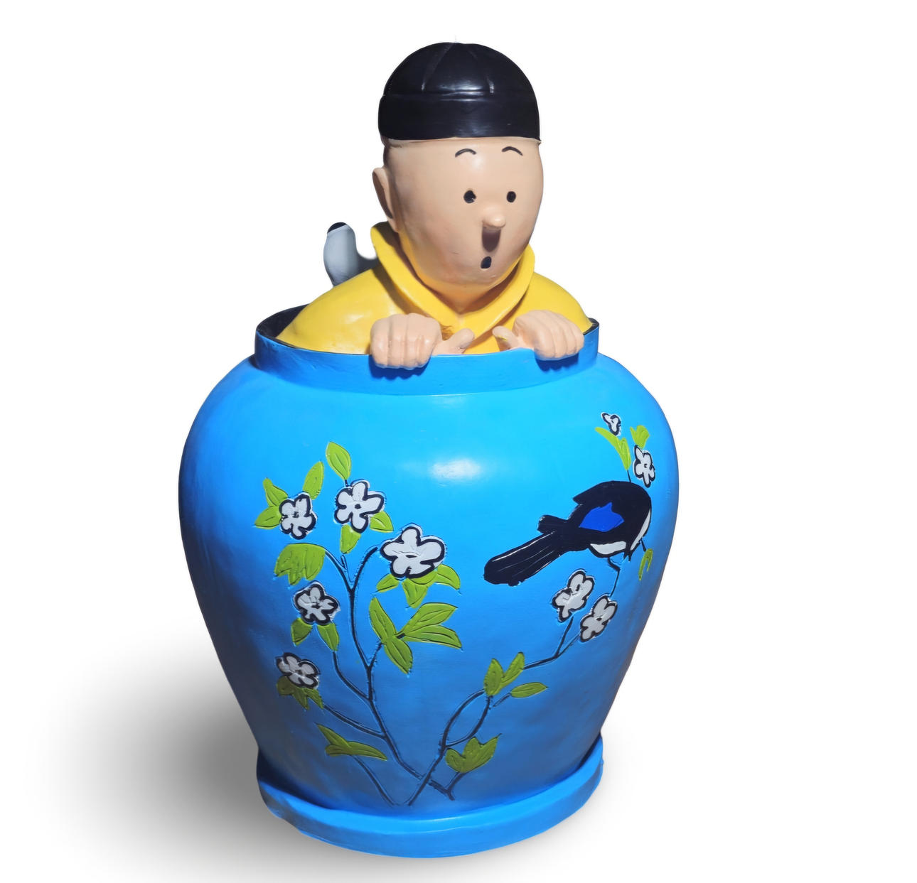 “Lotus Bleue” tintin in polychrome resin.
