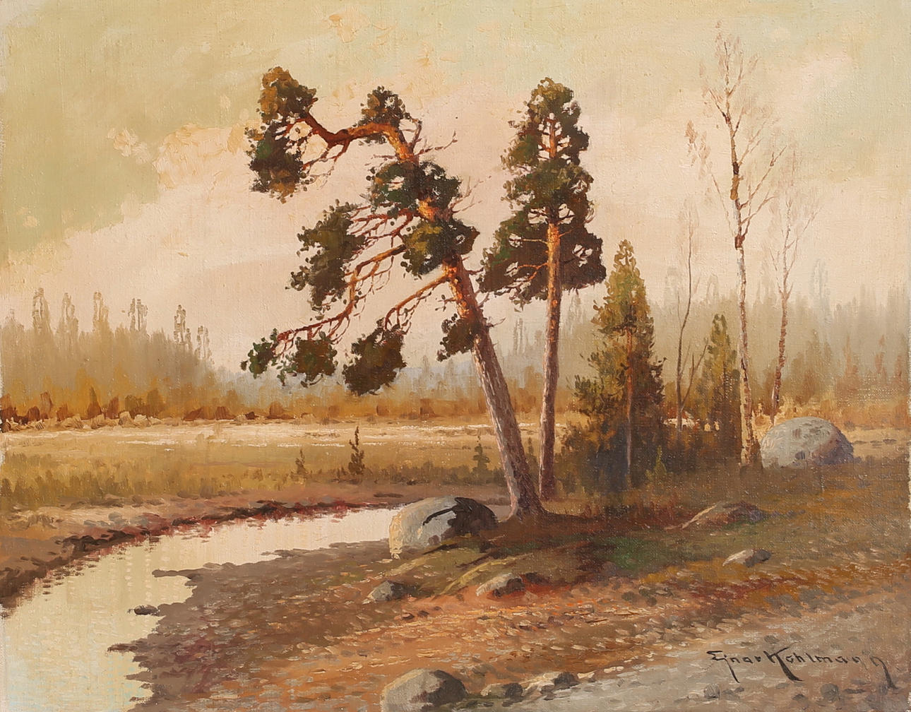 EINAR KOHLMANN. Oil on canvas, signed.