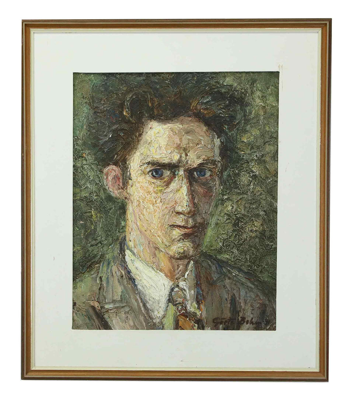 GÖSTA BOHM. Oil on panel, Portrait, signed, dated 1931.