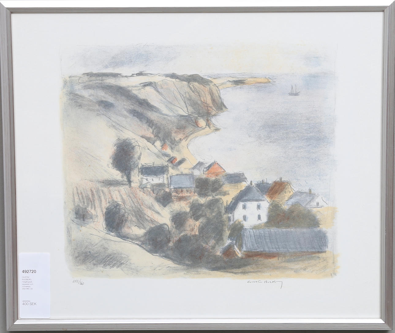 GUSTAV RUDBERG. Färglitografi, signerad och numrerad 242/360.