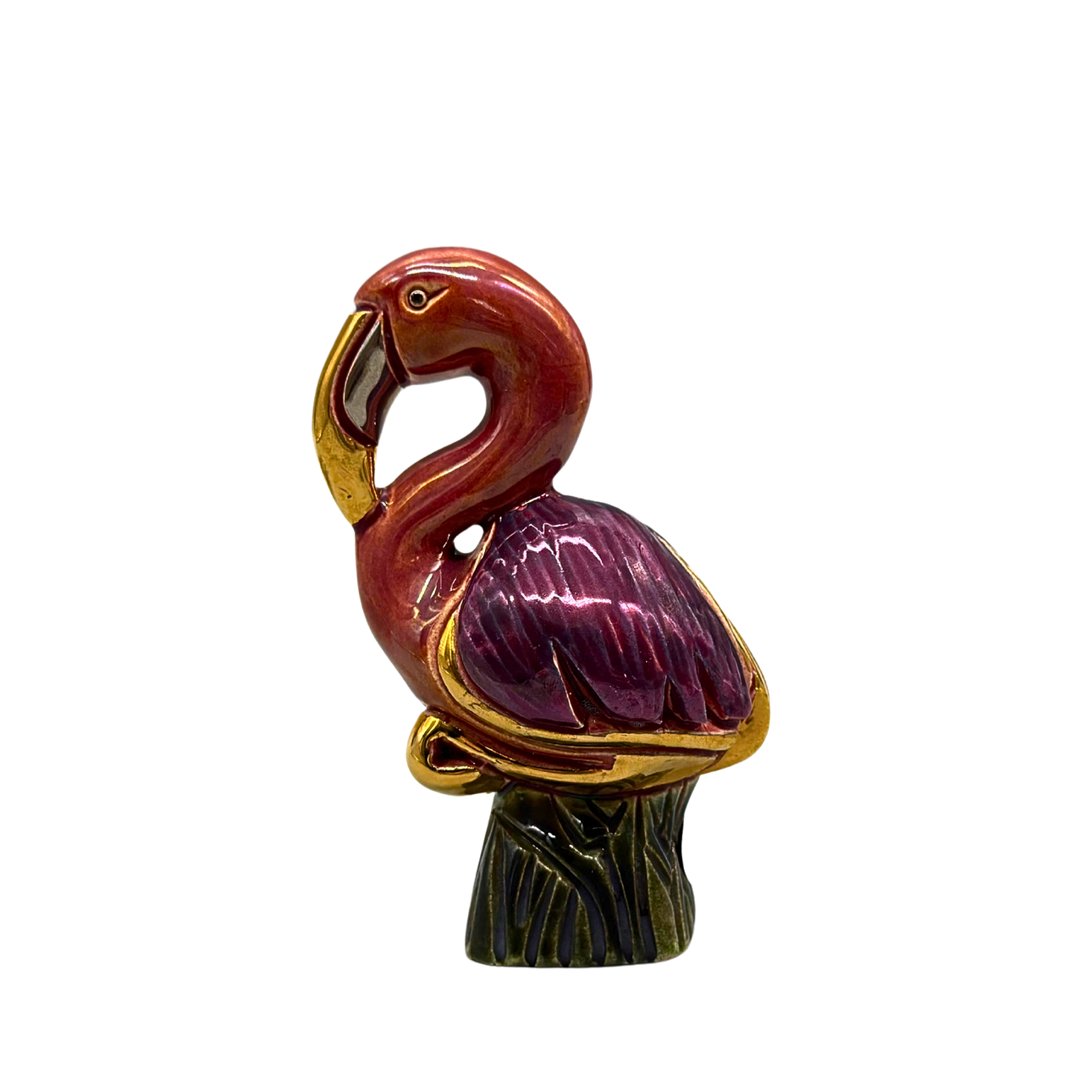 CERAMIC FIGURINE, FLAMINGO, URUGUAY.