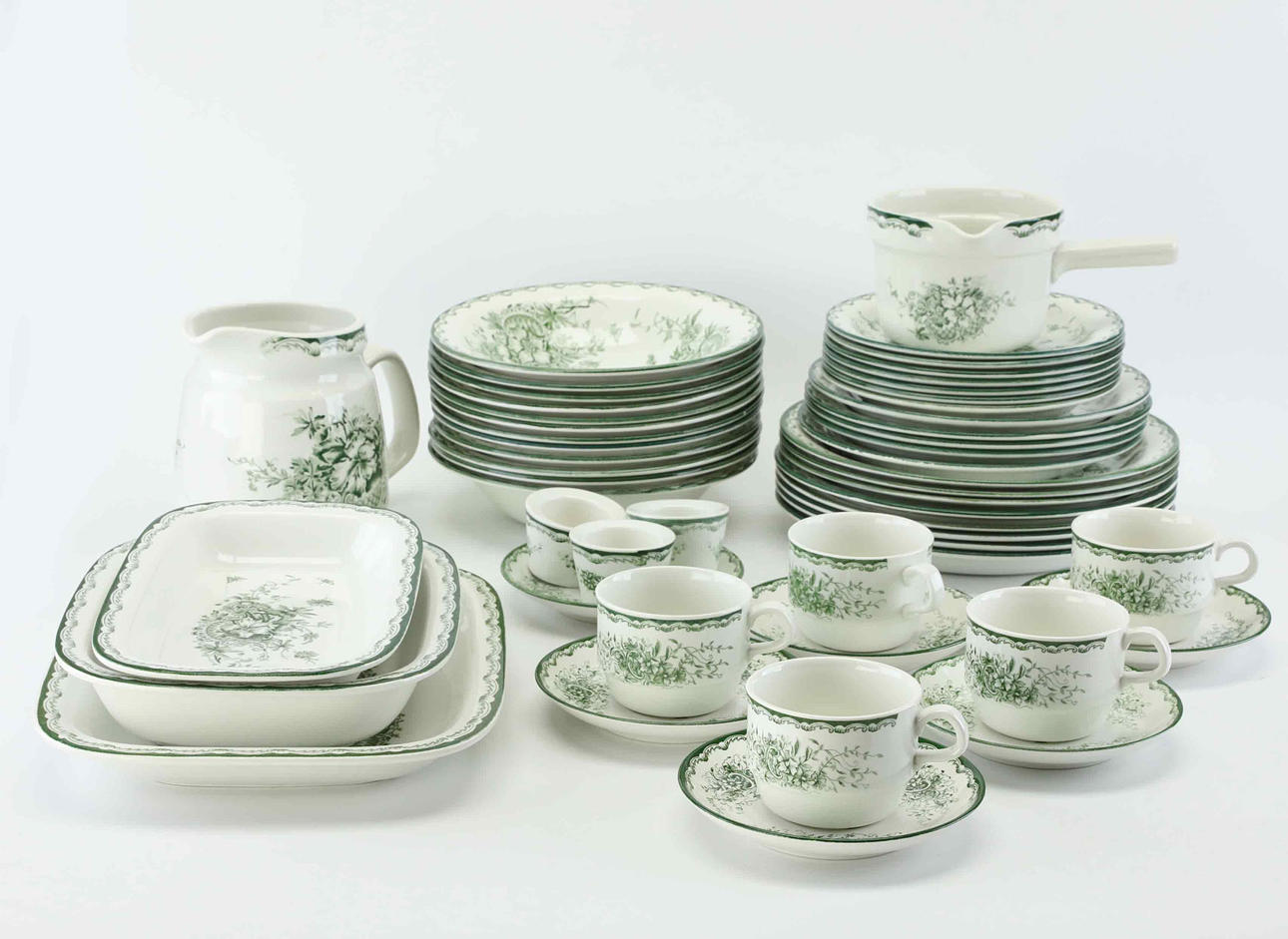 A 51-piece “Gröna Anna” tableware and coffee set, Rörstrand.