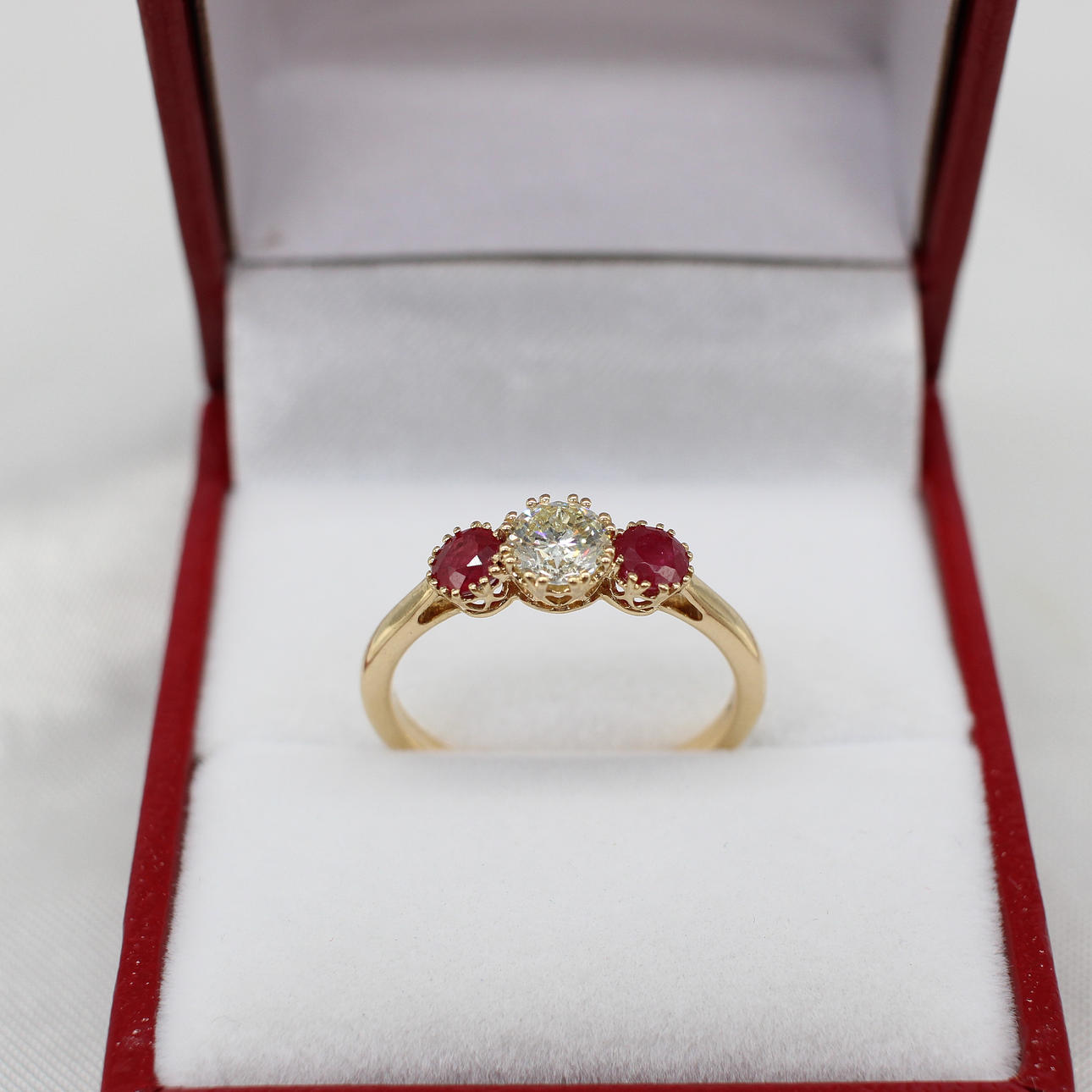 RUBY & DIAMOND TRILOGY RING.